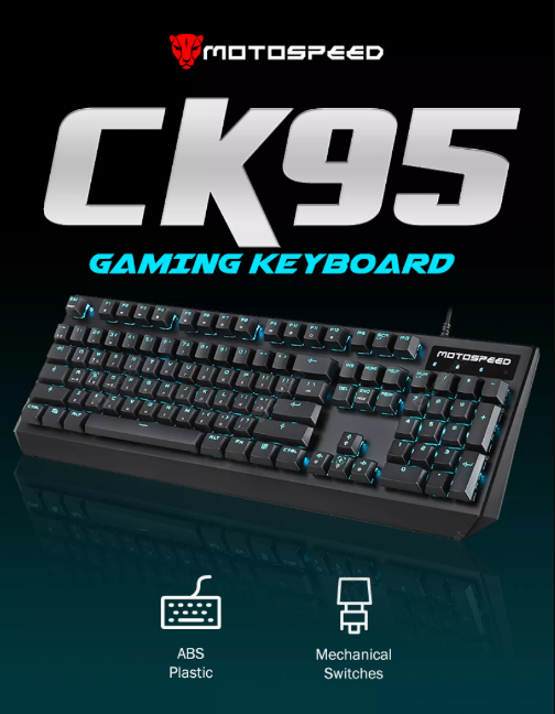 Gaming Mechanical Keyboard Motospeed CK95 Wried 104 Keys Keyboard LED Backlit
