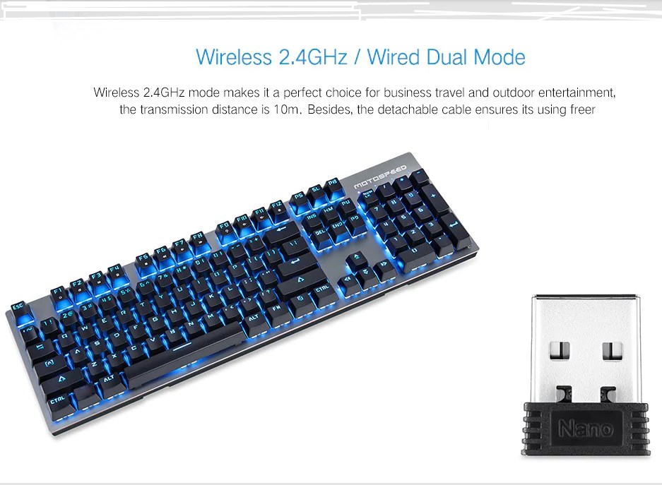 GK89 2.4GHz Wireless / USB Wired Mechanical Keyboard
