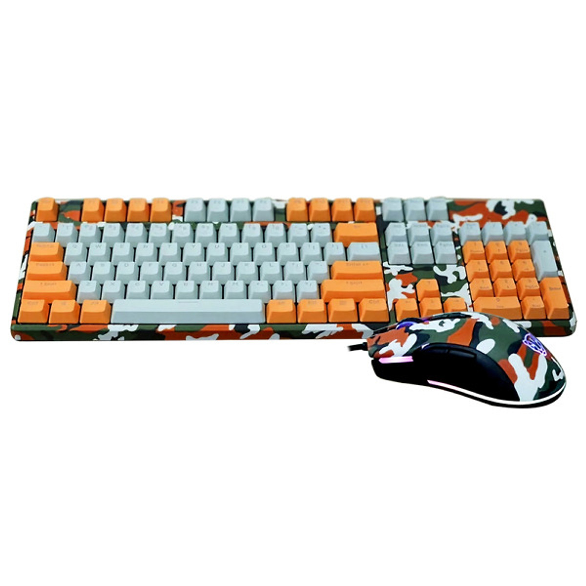 COMBO PHÍM CHUỘT Motospeed GS700 Rainbow – Gaming Keyboard & Mouse Combo (Camo Orange)